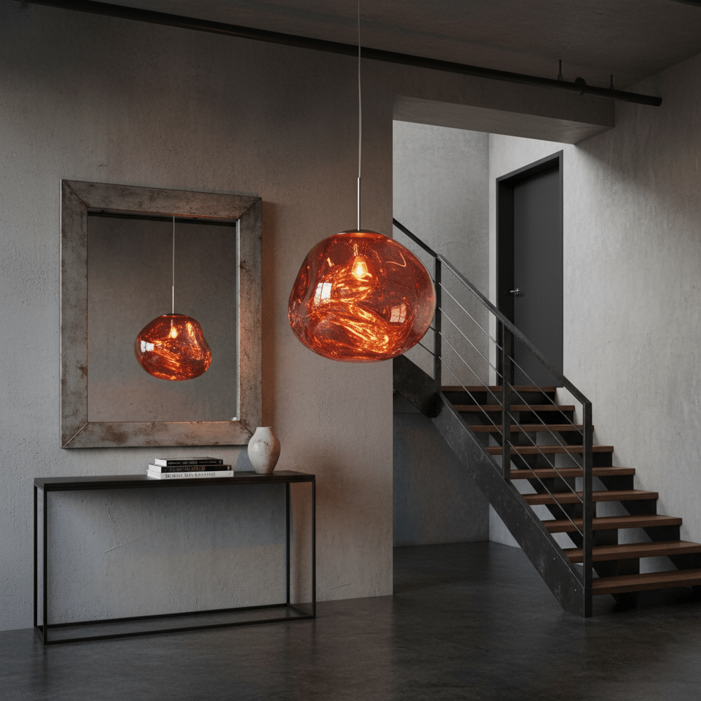 Hanglamp Modern Gesmolten Glas Effect ø18-48 cm Chroom Goud Rosé Goud met Spiegelreflectie voor Eetkamer Woonkamer | Sansoti