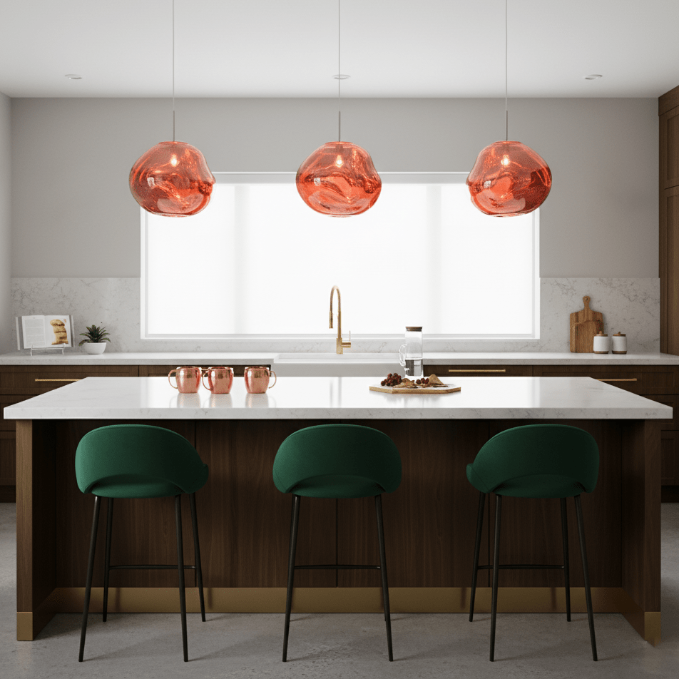 Hanglamp Modern Gesmolten Glas Effect ø18-48 cm Chroom Goud Rosé Goud met Spiegelreflectie voor Eetkamer Woonkamer | Sansoti