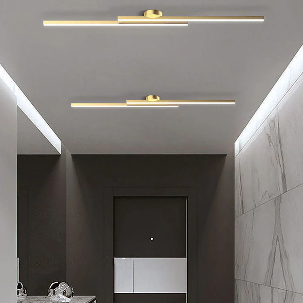 Langwerpige LED Plafondlamp Aluminium Dimbaar Modern 60cm 90cm 120cm Zwart Wit Goud | Sansoti