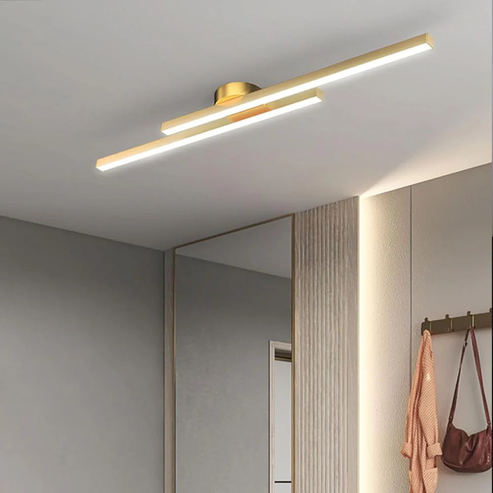 Langwerpige LED Plafondlamp Aluminium Dimbaar Modern 60cm 90cm 120cm Zwart Wit Goud | Sansoti