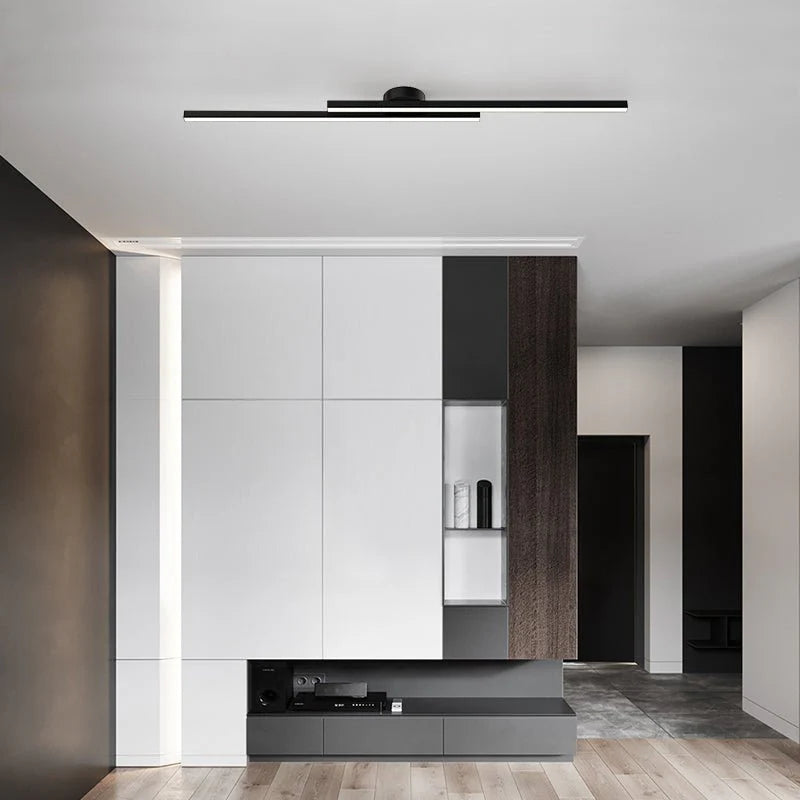 Langwerpige LED Plafondlamp Aluminium Dimbaar Modern 60cm 90cm 120cm Zwart Wit Goud | Sansoti