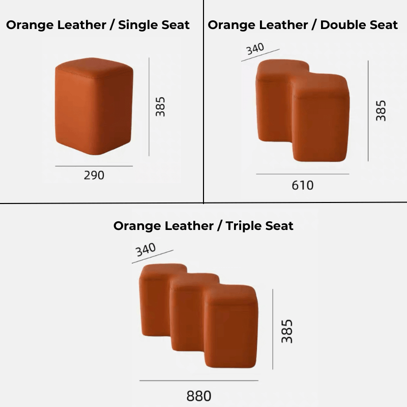 Design Bouclé Bench Entry Geometric Modern White Beige Gray Green Leather Black Orange Single Double Triple Seat | Sansoti