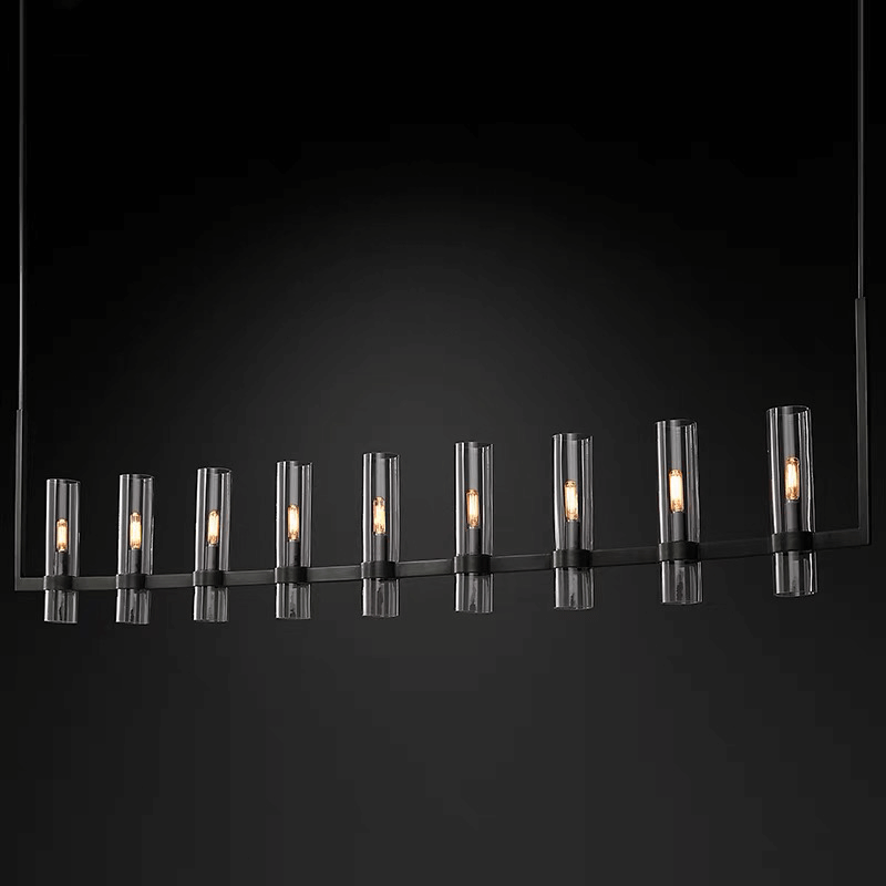 Moderne Eettafel Kroonluchter met Cilindervormige Glazen Kappen – Hanglamp Messing – Sfeerverlichting voor Woonkamer Eetkamer Keukeneiland | Sansoti