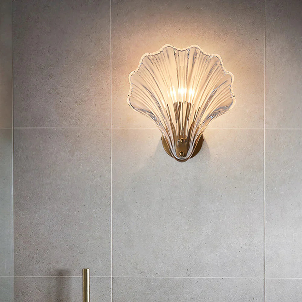 Wandlamp Schelp Glas Metaal LED Kust Luxe Slaapkamer Hal Badkamer Modern | Sansoti