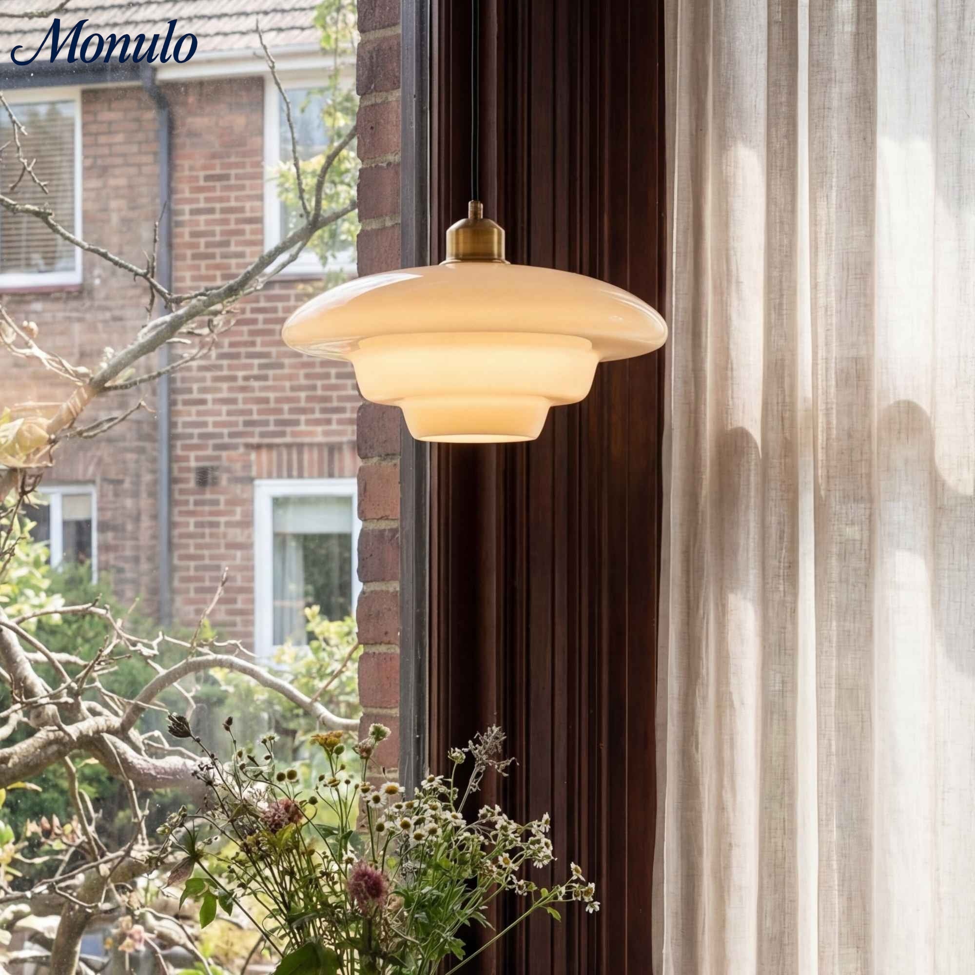 Glazen Hanglamp met Gelaagd Design – Melkwit Matglas voor Eetkamer en Woonkamer | Sansoti