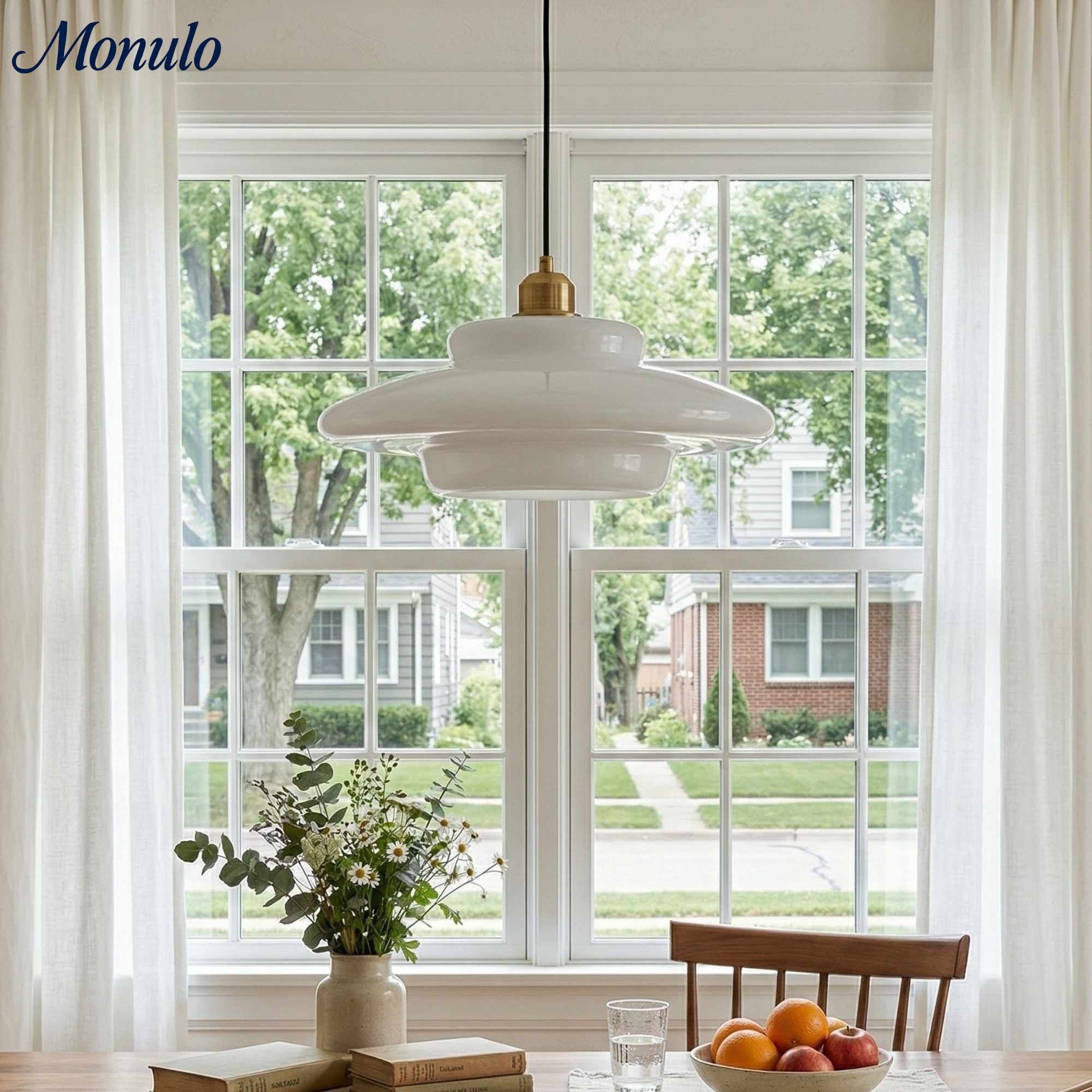 Glazen Hanglamp met Gelaagd Design – Melkwit Matglas voor Eetkamer en Woonkamer | Sansoti