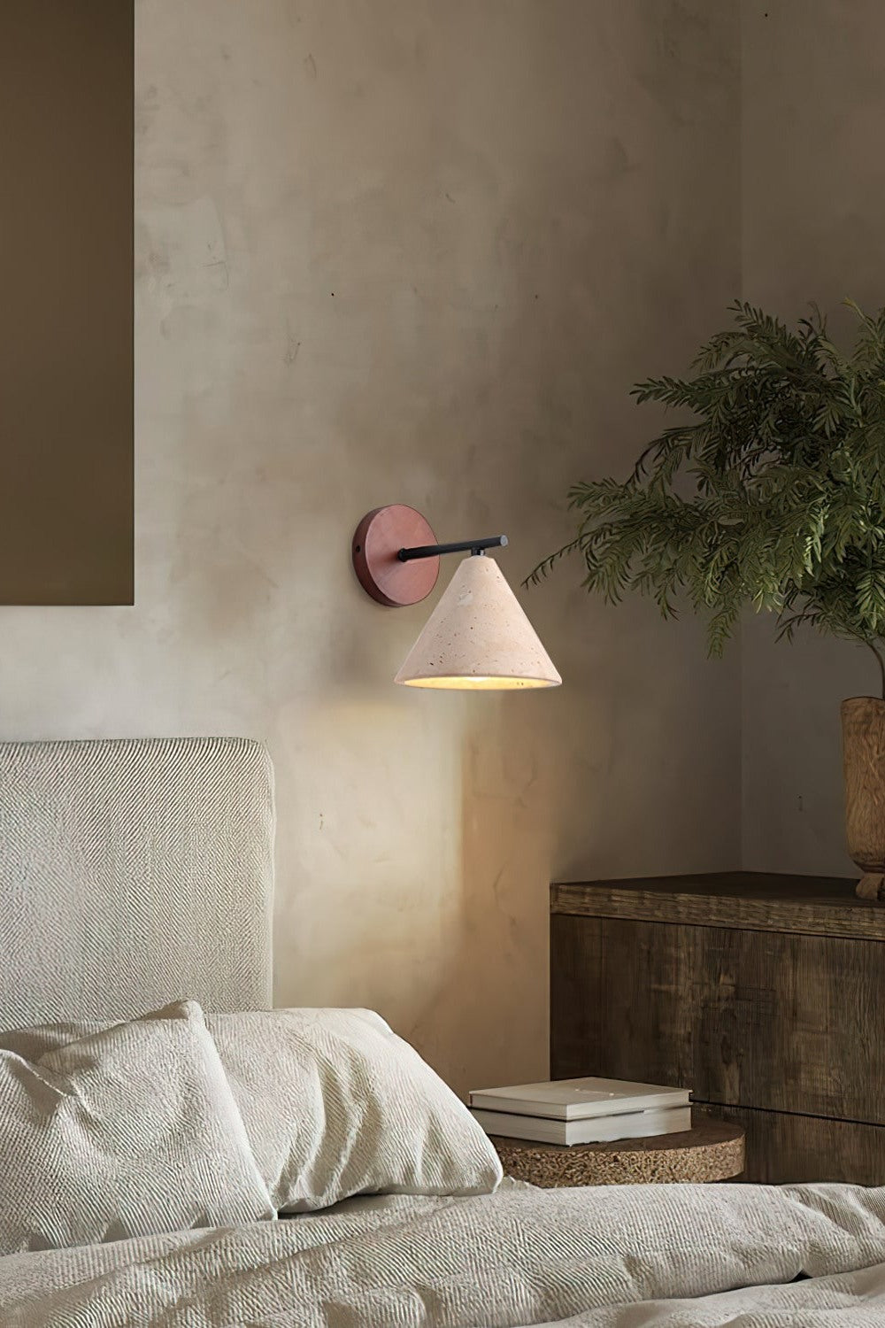 Travertijn Wandlamp Taps Toelopend Design Minimalistische Accentverlichting Slaapkamer Woonkamer | Sansoti