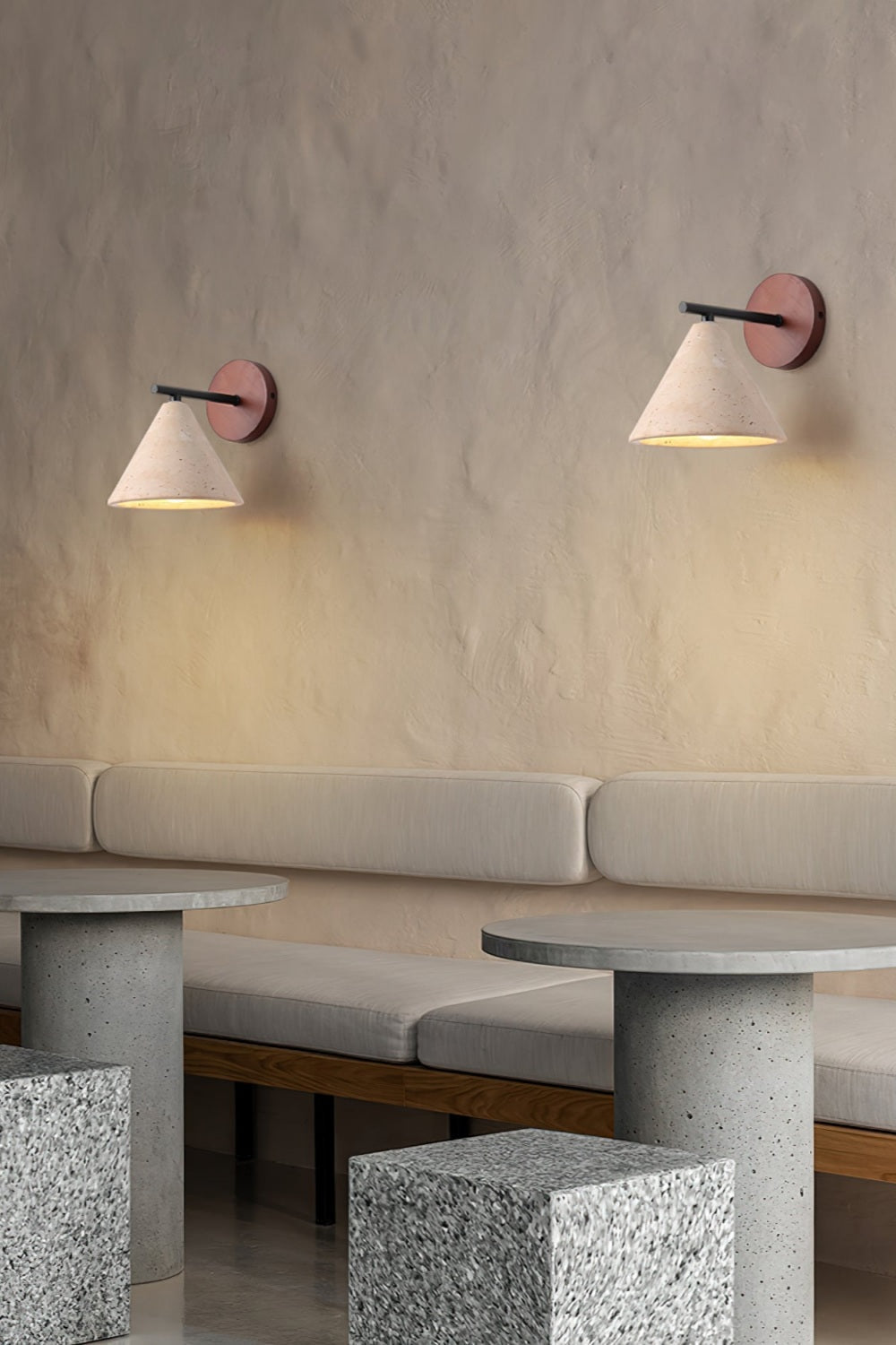 Travertijn Wandlamp Taps Toelopend Design Minimalistische Accentverlichting Slaapkamer Woonkamer | Sansoti