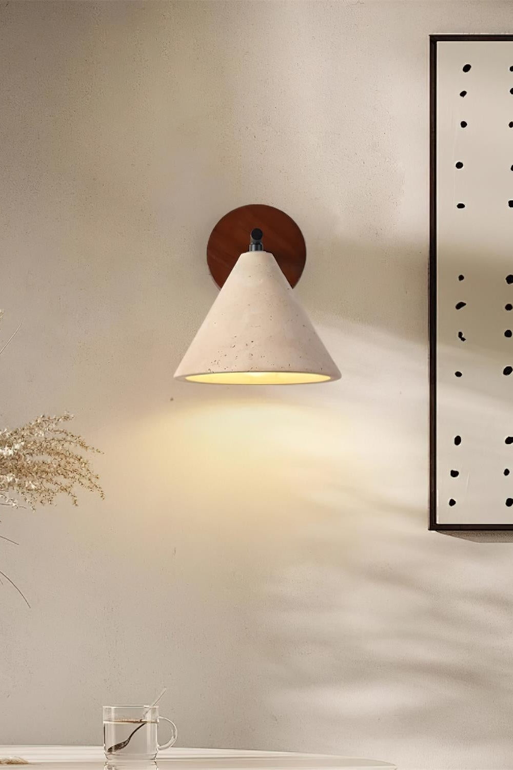 Travertijn Wandlamp Taps Toelopend Design Minimalistische Accentverlichting Slaapkamer Woonkamer | Sansoti