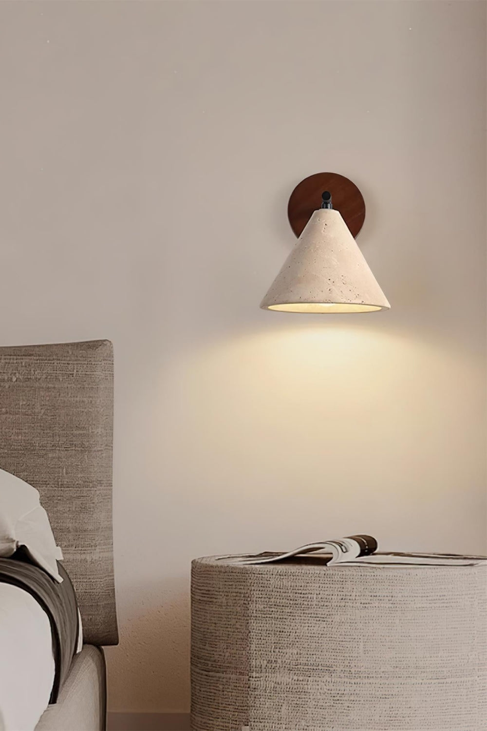 Travertijn Wandlamp Taps Toelopend Design Minimalistische Accentverlichting Slaapkamer Woonkamer | Sansoti
