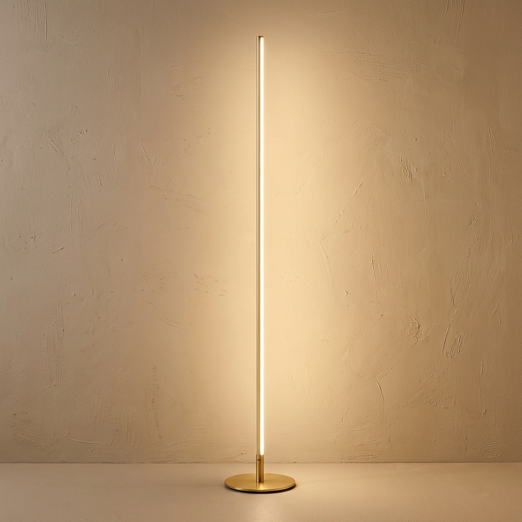 Schlanke Metall-Stehlampe mit LED-Beleuchtung, 150 cm, Schwarz, Silber, Gold, modernes Design, Leselampe für das Wohnzimmer | Sansoti