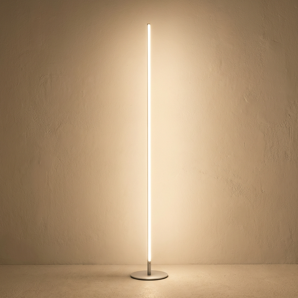 Schlanke Metall-Stehlampe mit LED-Beleuchtung, 150 cm, Schwarz, Silber, Gold, modernes Design, Leselampe für das Wohnzimmer | Sansoti