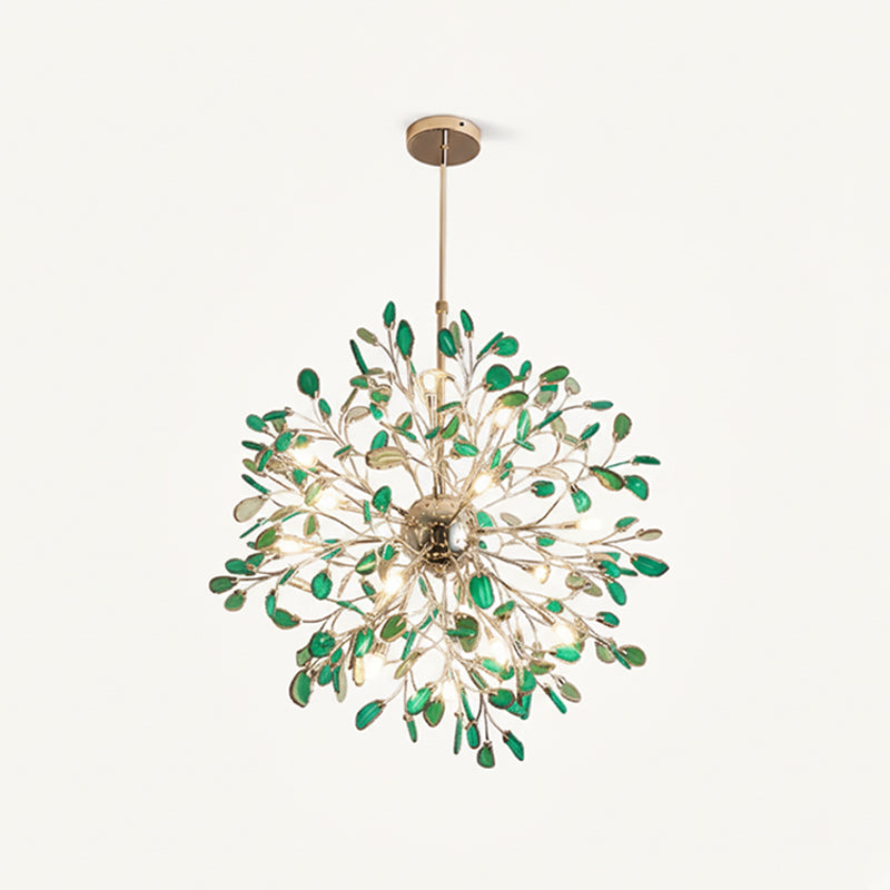Hanglamp Kroonluchter Natuurlijk Agaat Metaal Goud Multicolor G4 12-18 Lichts Woonkamer | Sansoti