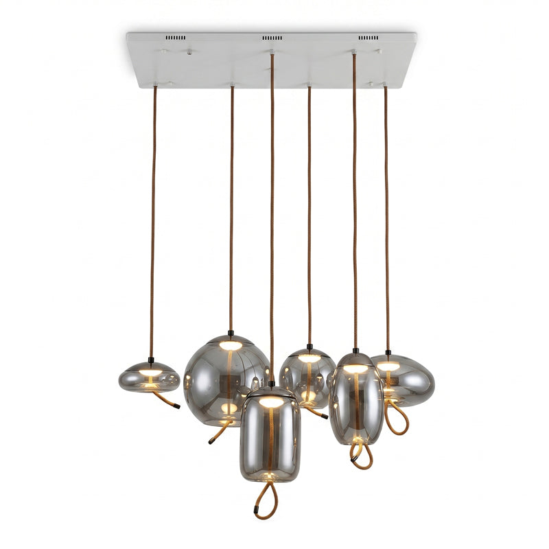 Handgeblazen Glazen Hanglamp Modern Design – Glas en Metaal – Instelbare Kabel 150cm – Geïntegreerde LED – 4 Modellen & Kleuropties | Sansoti