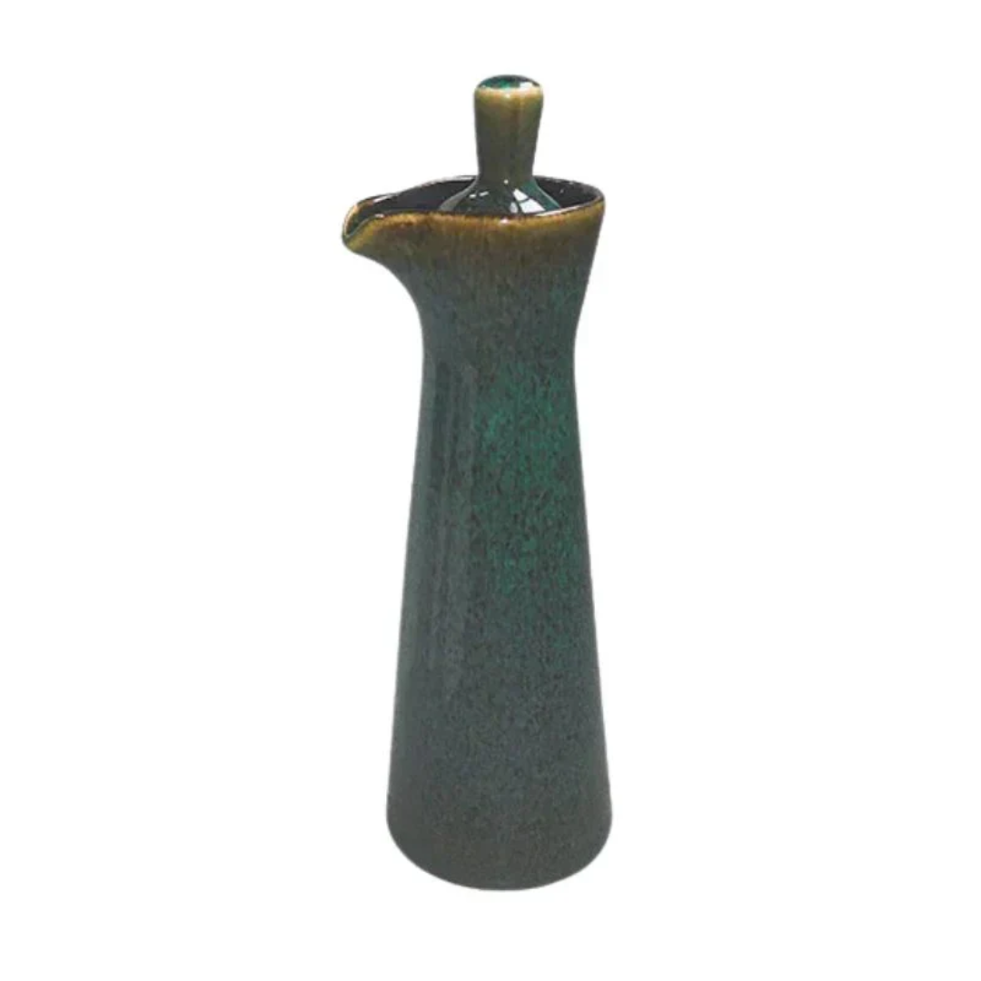 Keramische Oliedispenser met Glanslak 120ml – Elegante Schenktuit voor Olijfolie Azijn op Keukentafel | Sansoti
