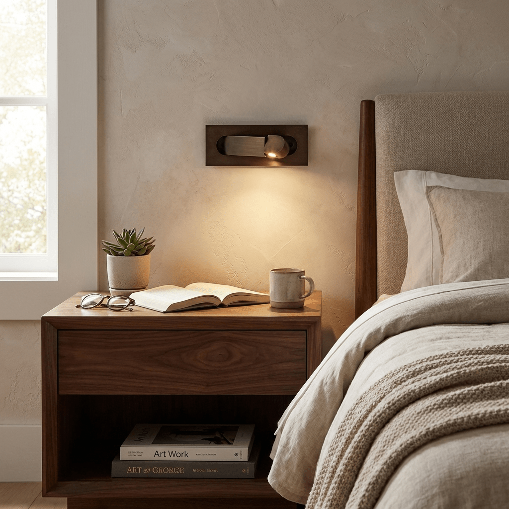 LED wandlamp met verborgen schakelaar – druk in, druk uit – verstelbare kop voor leeslicht naast bed | Sansoti