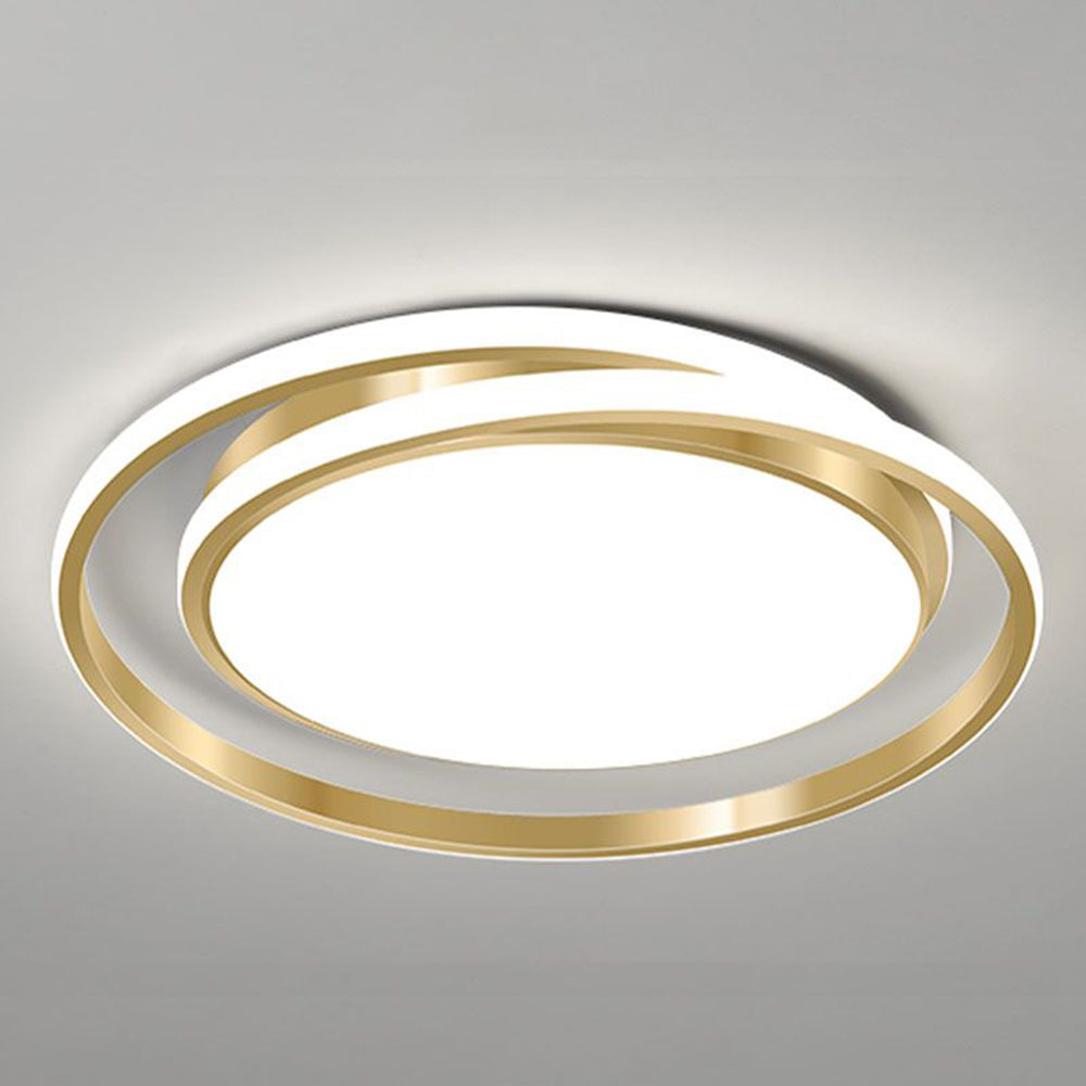 Runde LED-Deckenleuchte mit Kreisdesign aus Metall und Acryl, energiesparend, dimmbar, modern, für Esszimmer, Schlafzimmer und Flur | Sansoti