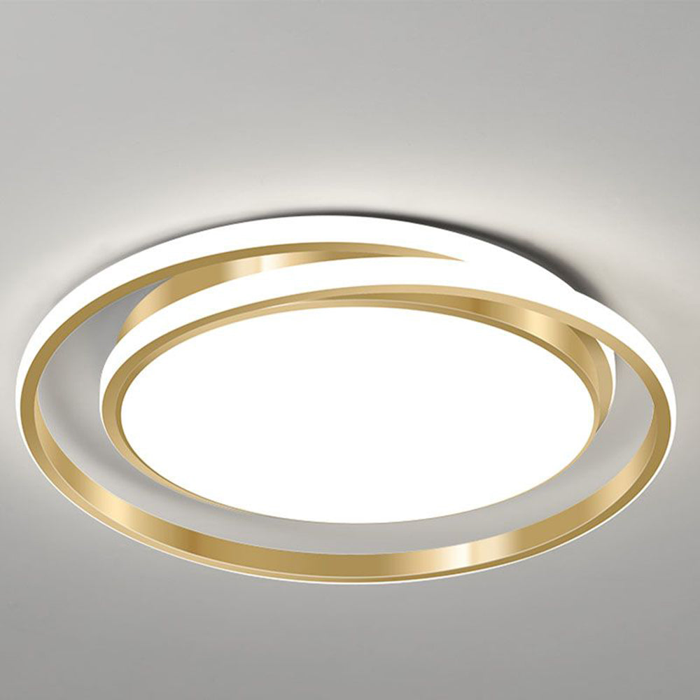 Runde LED-Deckenleuchte mit Kreisdesign aus Metall und Acryl, energiesparend, dimmbar, modern, für Esszimmer, Schlafzimmer und Flur | Sansoti