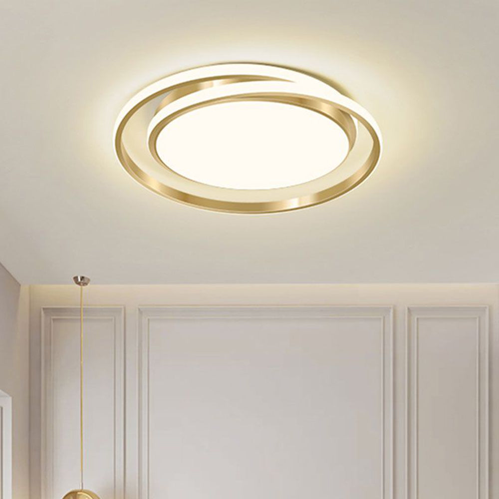 Runde LED-Deckenleuchte mit Kreisdesign aus Metall und Acryl, energiesparend, dimmbar, modern, für Esszimmer, Schlafzimmer und Flur | Sansoti