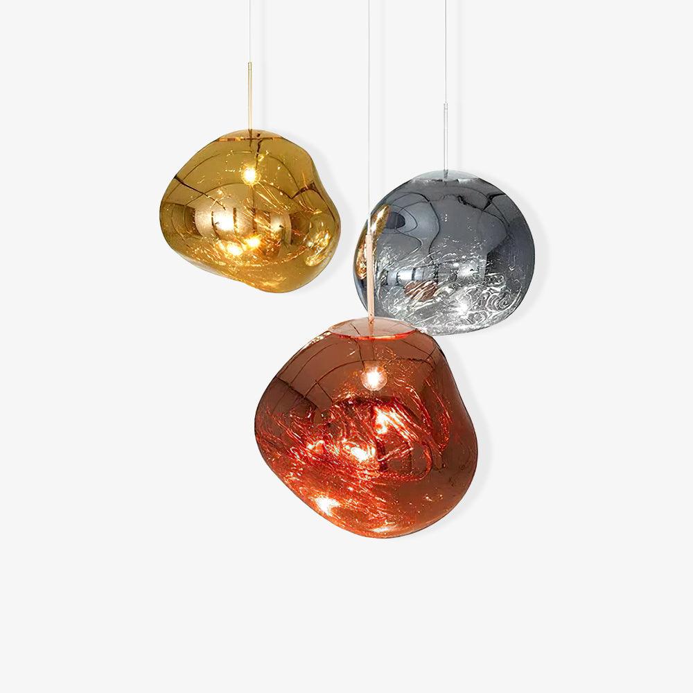 Hanglamp Modern Gesmolten Glas Effect ø18-48 cm Chroom Goud Rosé Goud met Spiegelreflectie voor Eetkamer Woonkamer | Sansoti