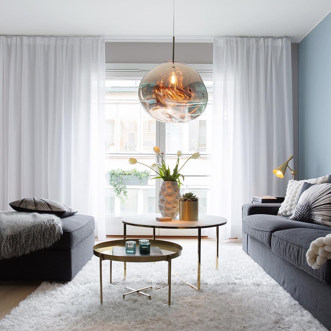 Hanglamp Modern Gesmolten Glas Effect ø18-48 cm Chroom Goud Rosé Goud met Spiegelreflectie voor Eetkamer Woonkamer | Sansoti
