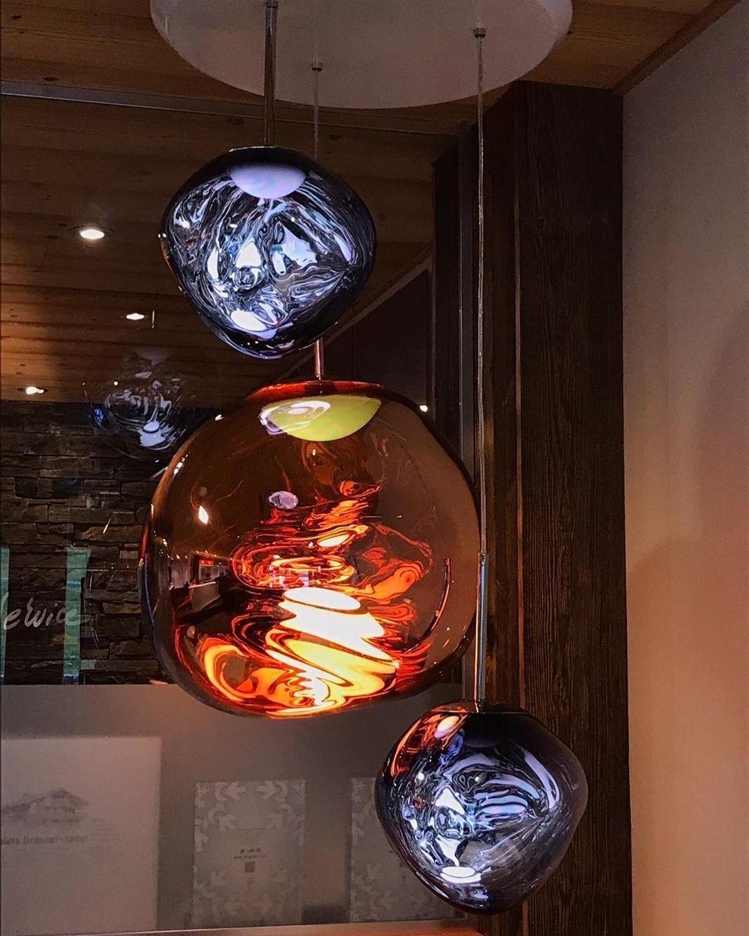 Hanglamp Modern Gesmolten Glas Effect ø18-48 cm Chroom Goud Rosé Goud met Spiegelreflectie voor Eetkamer Woonkamer | Sansoti