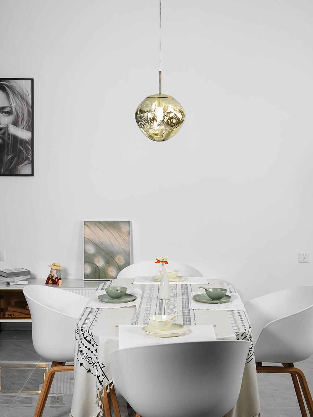 Hanglamp Modern Gesmolten Glas Effect ø18-48 cm Chroom Goud Rosé Goud met Spiegelreflectie voor Eetkamer Woonkamer | Sansoti