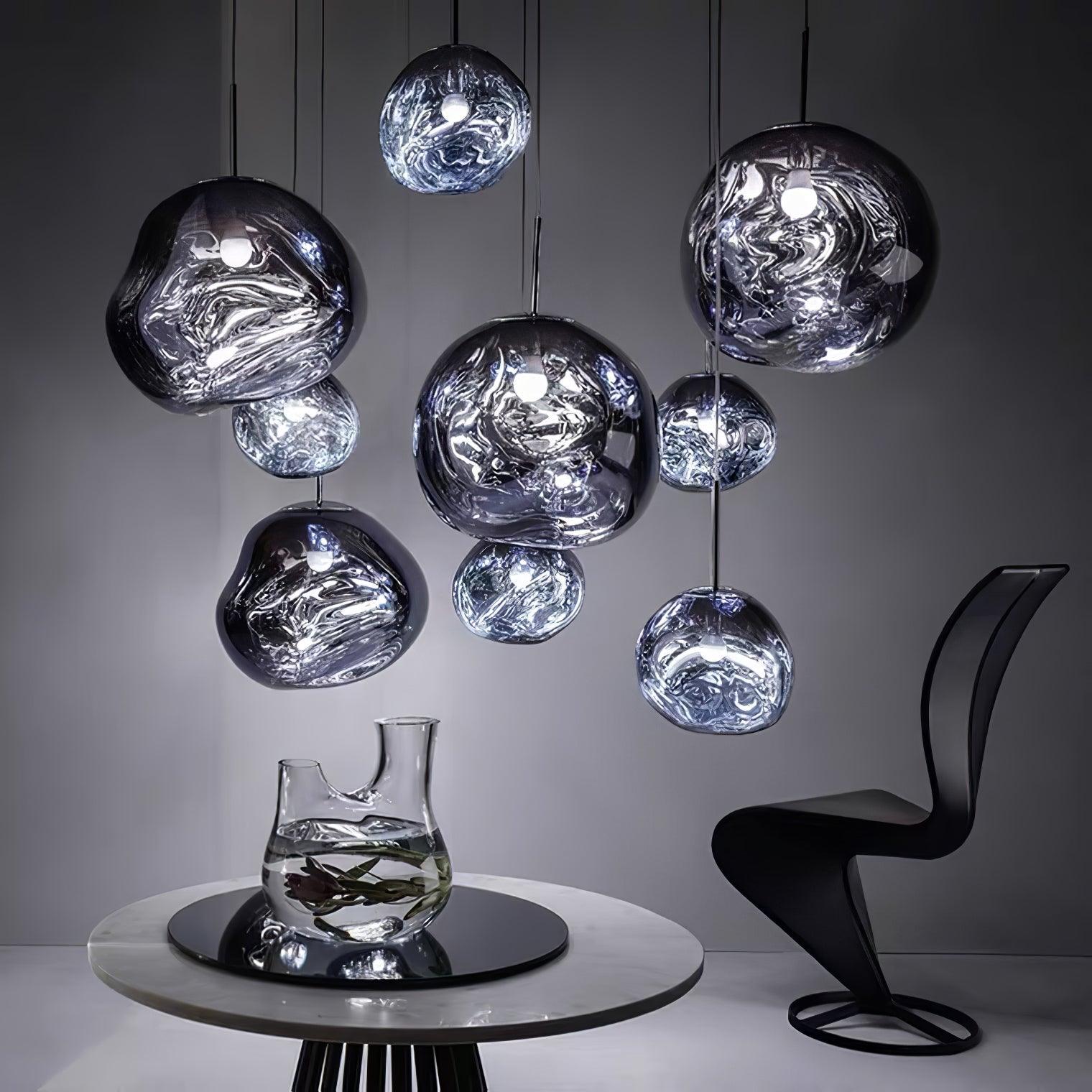 Hanglamp Modern Gesmolten Glas Effect ø18-48 cm Chroom Goud Rosé Goud met Spiegelreflectie voor Eetkamer Woonkamer | Sansoti