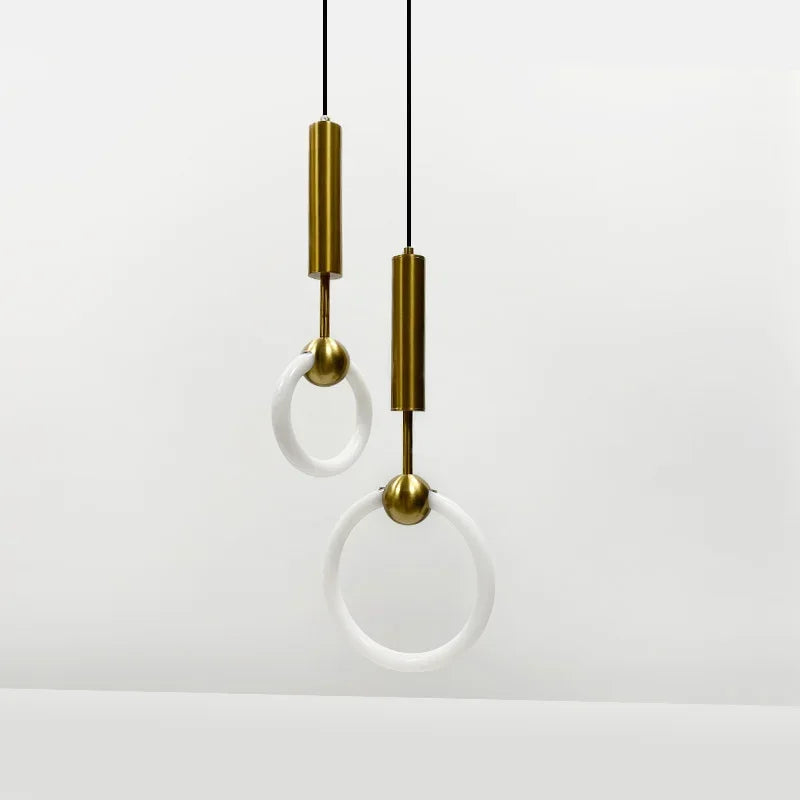 Runde Hängeleuchte mit LED-Ring Aluminium Gold Schwarz Verstellbar Esszimmer Schlafzimmer Wohnzimmer Modernes Design | Sansoti