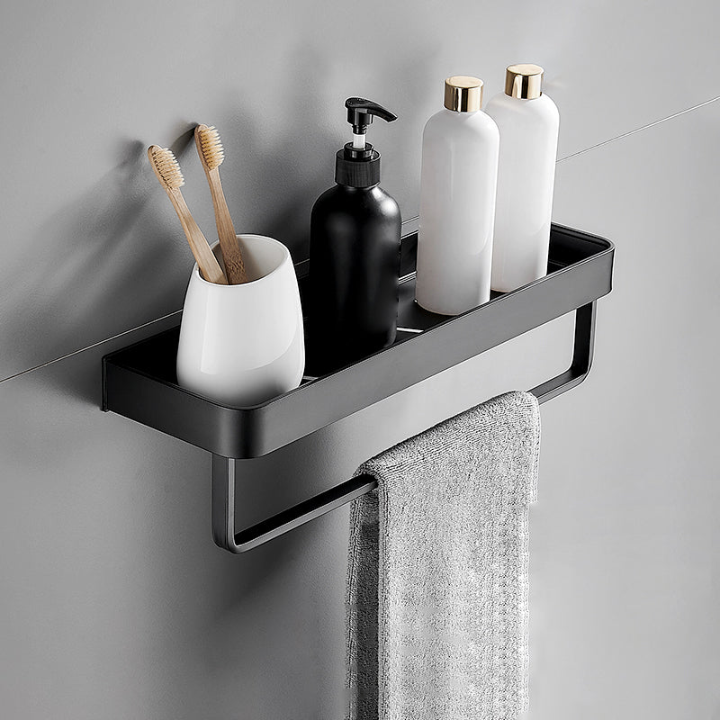 Aluminium Wandrek Mat Zwart 30-60cm met Bevestigingsopties – Multifunctionele Opbergruimte voor Badkamer en Douchezone | Sansoti
