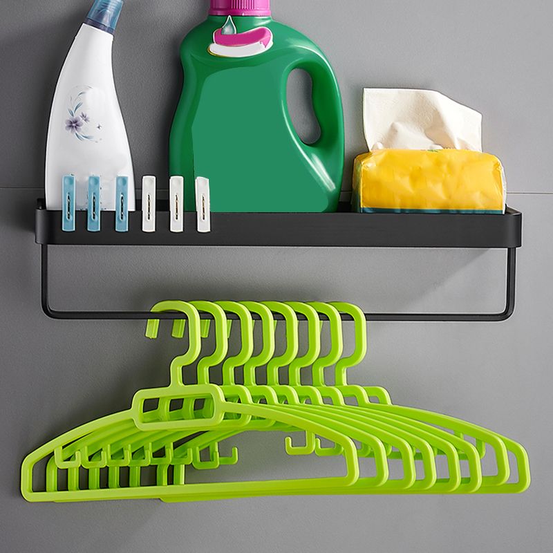 Aluminium Wandrek Mat Zwart 30-60cm met Bevestigingsopties – Multifunctionele Opbergruimte voor Badkamer en Douchezone | Sansoti
