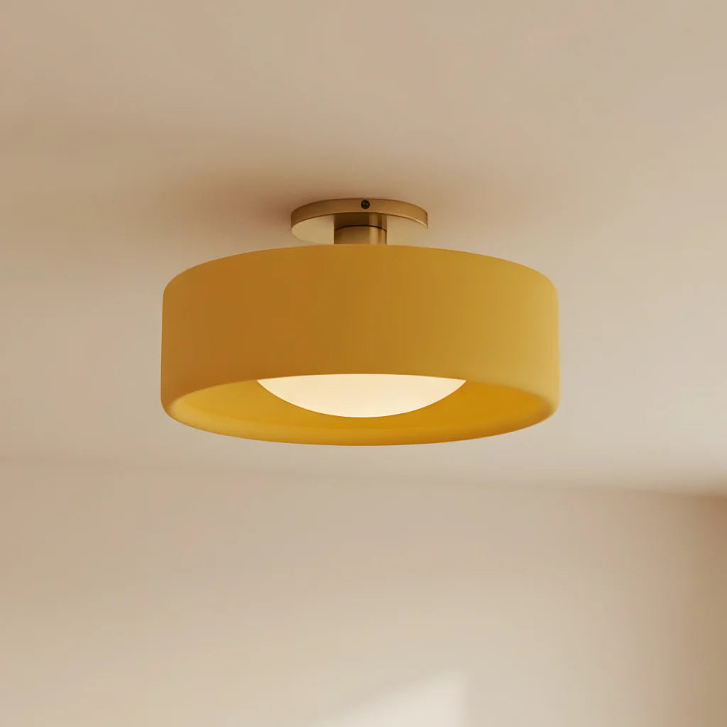 Keramische Plafondlamp Scandinavisch Design met Halfrond Porselein Kap | Sansoti