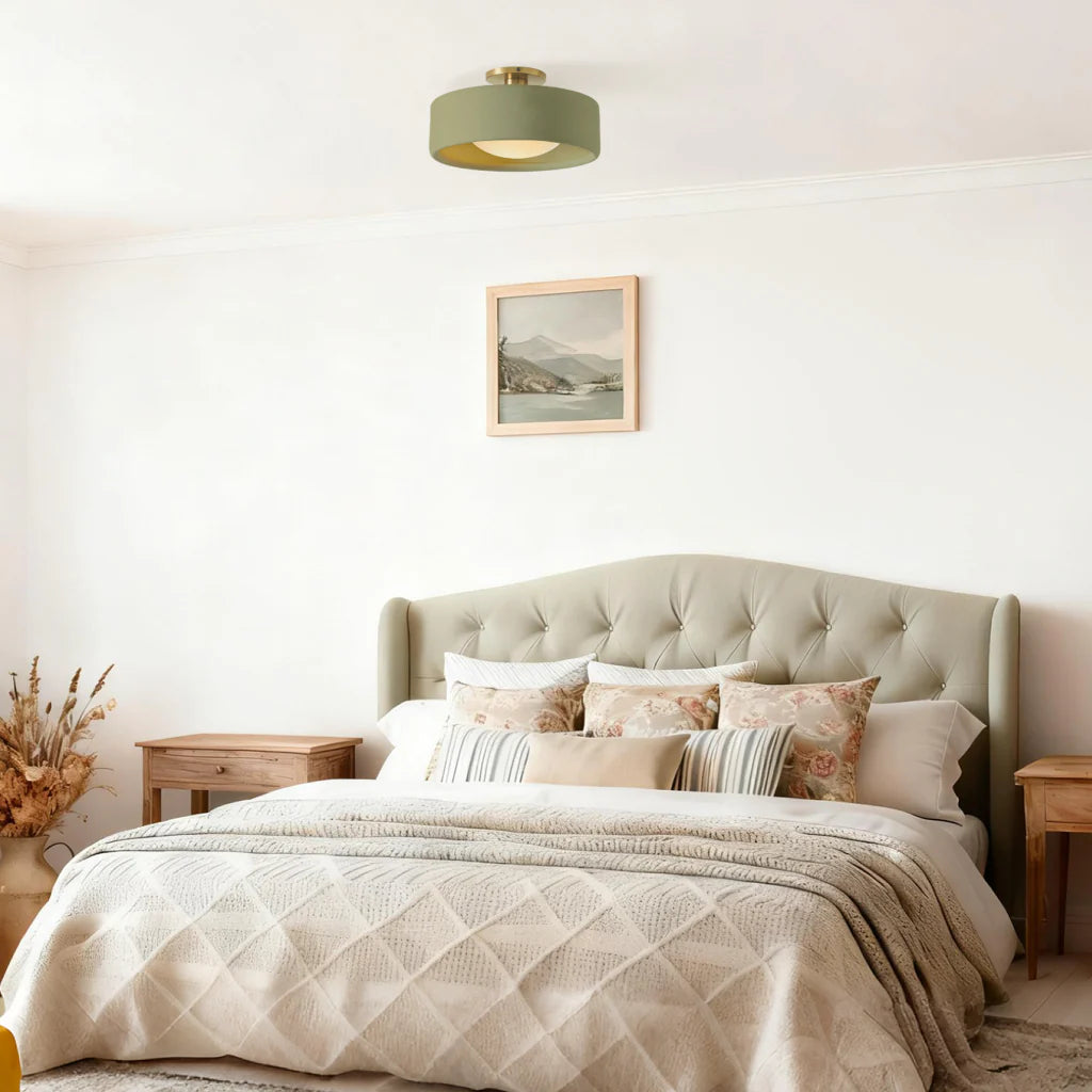 Keramische Plafondlamp Scandinavisch Design met Halfrond Porselein Kap | Sansoti
