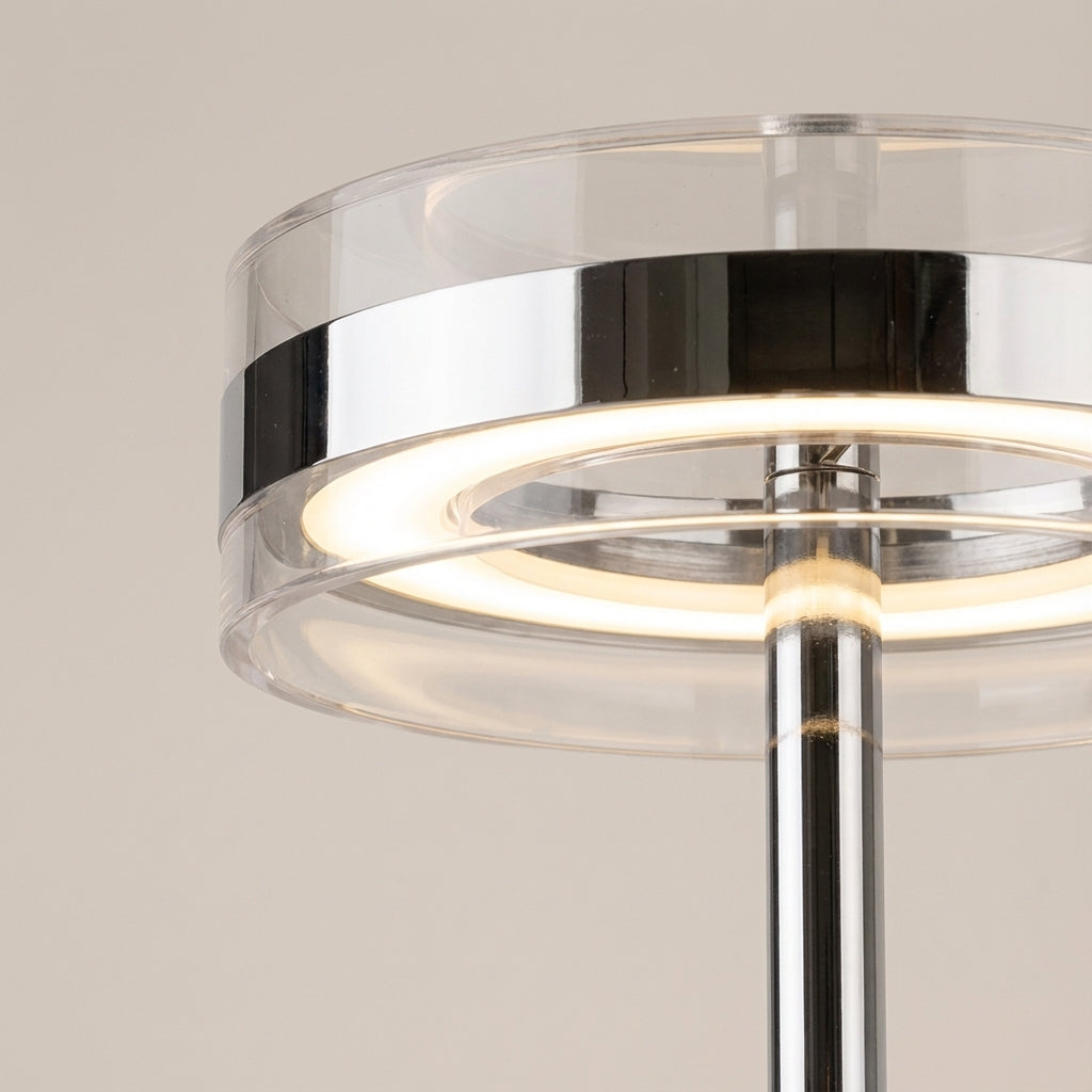 Tafellamp Glas Cilinder Metaal Chroom LED Ø20cm 40cm Woonkamer Slaapkamer Bureaulamp Modern Minimalistisch Sfeerverlichting | Sansoti