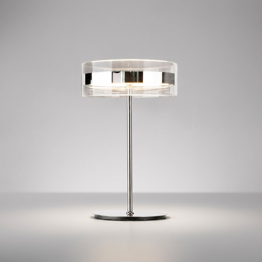 Tafellamp Glas Cilinder Metaal Chroom LED Ø20cm 40cm Woonkamer Slaapkamer Bureaulamp Modern Minimalistisch Sfeerverlichting | Sansoti
