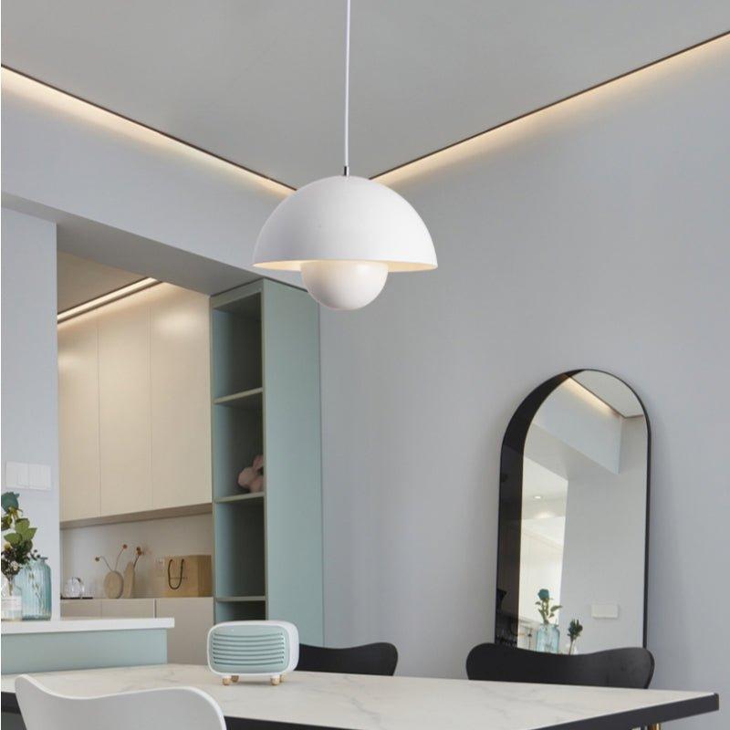 Suspension avec jardinière, design scandinave, métal E27, lumière blanc chaud, câble réglable, pour salon ou cuisine | Sansoti