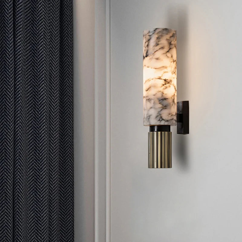 Marmor Wandleuchte | Luxuriöse LED-Wandbeleuchtung aus Naturstein – Warmweiß oder Kaltweiß
