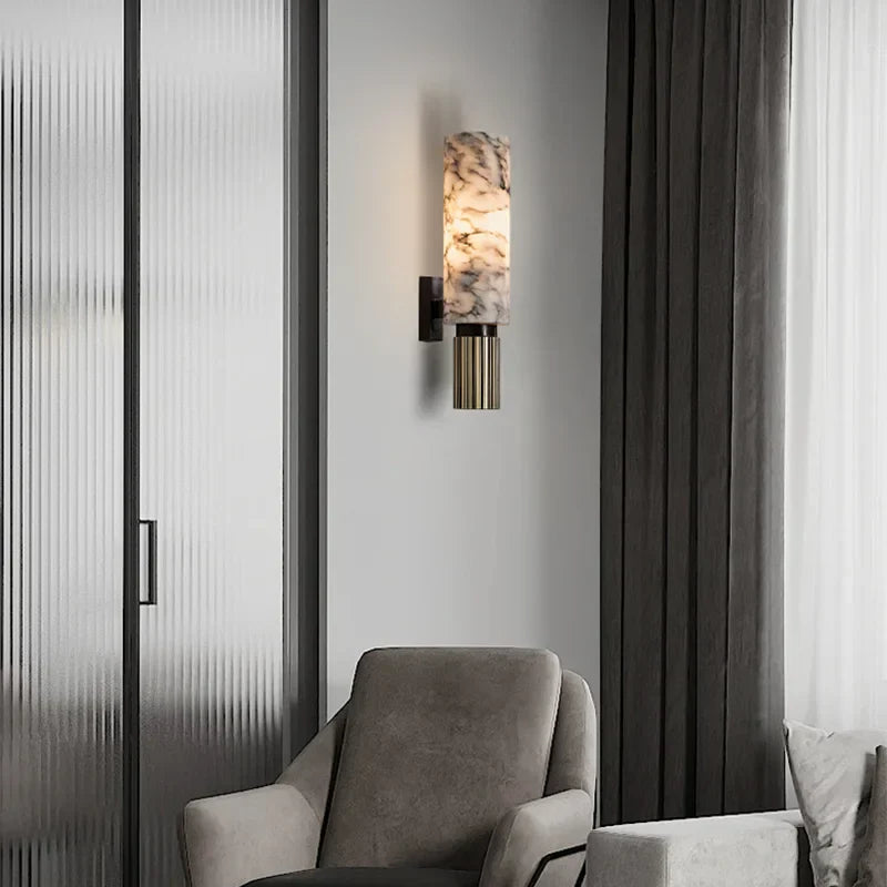 Marmor Wandleuchte | Luxuriöse LED-Wandbeleuchtung aus Naturstein – Warmweiß oder Kaltweiß