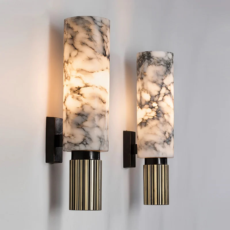 Marmor Wandleuchte | Luxuriöse LED-Wandbeleuchtung aus Naturstein – Warmweiß oder Kaltweiß