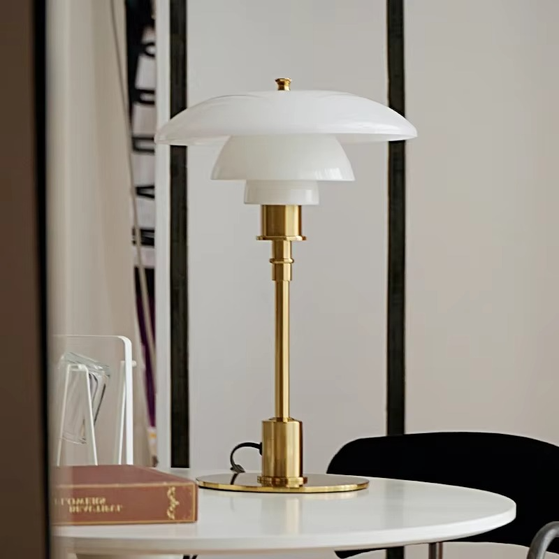 Tafellamp Glas Metaal Ø28cm Oranje LED Bureau Nachtkastje Design Lamp Sfeerverlichting Woonkamer Leeslamp Minimalistisch | Sansoti