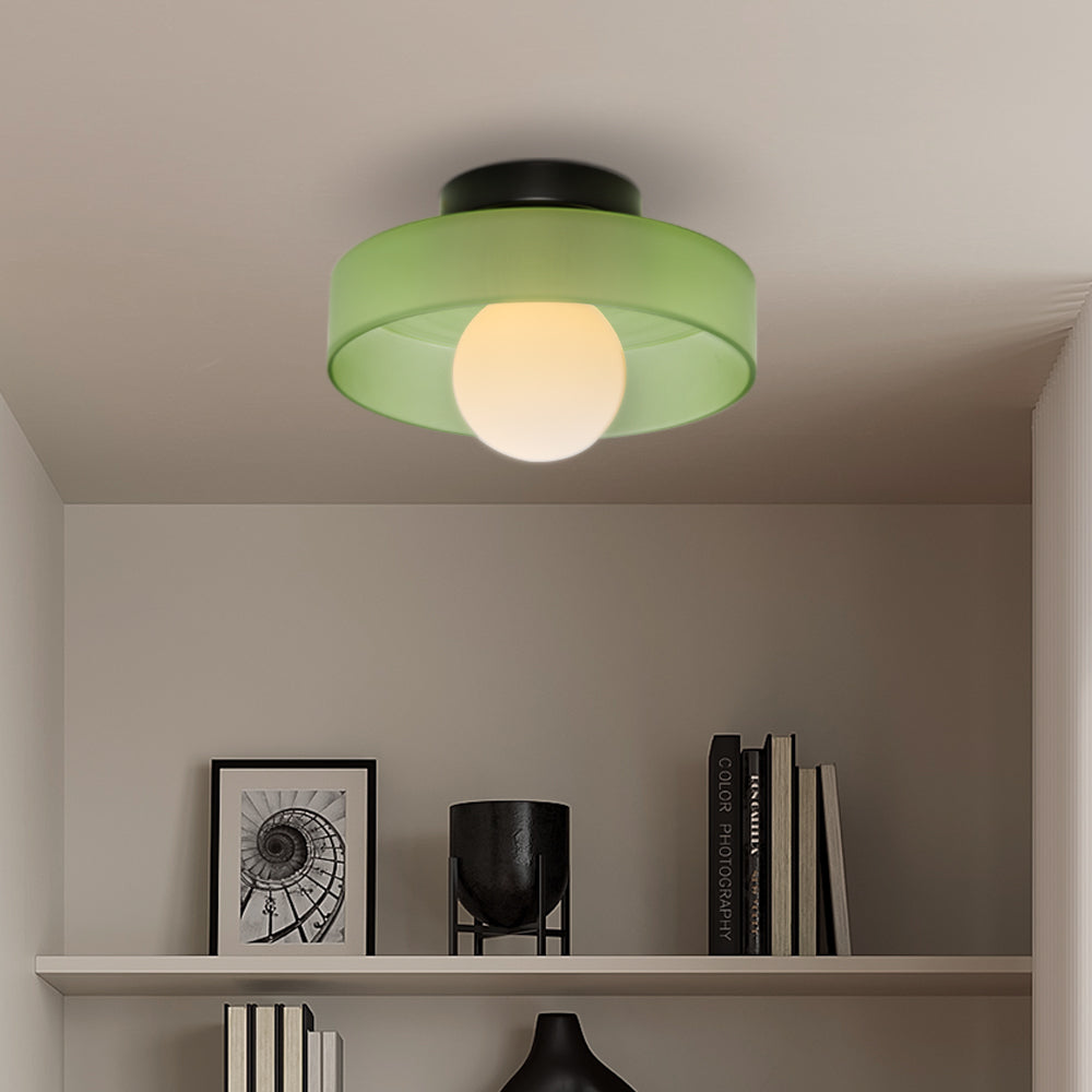 Runde Deckenleuchte aus Glas und Metall, G9-Fassung, drei Farbtemperaturen, 25cm 35cm, für Schlafzimmer und Wohnzimmer, LED-Deckenbeleuchtung | Sansoti