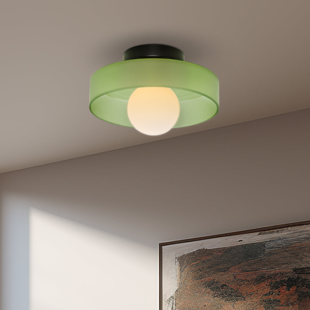 Runde Deckenleuchte aus Glas und Metall, G9-Fassung, drei Farbtemperaturen, 25cm 35cm, für Schlafzimmer und Wohnzimmer, LED-Deckenbeleuchtung | Sansoti
