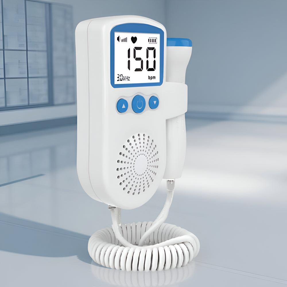 Baby Hartslagmeter voor Zwangerschap – Foetale Doppler Monitor met LCD Scherm en Ingebouwde Luidspreker voor Thuisgebruik | Sansoti