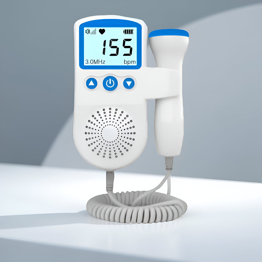 Baby Hartslagmeter voor Zwangerschap – Foetale Doppler Monitor met LCD Scherm en Ingebouwde Luidspreker voor Thuisgebruik | Sansoti
