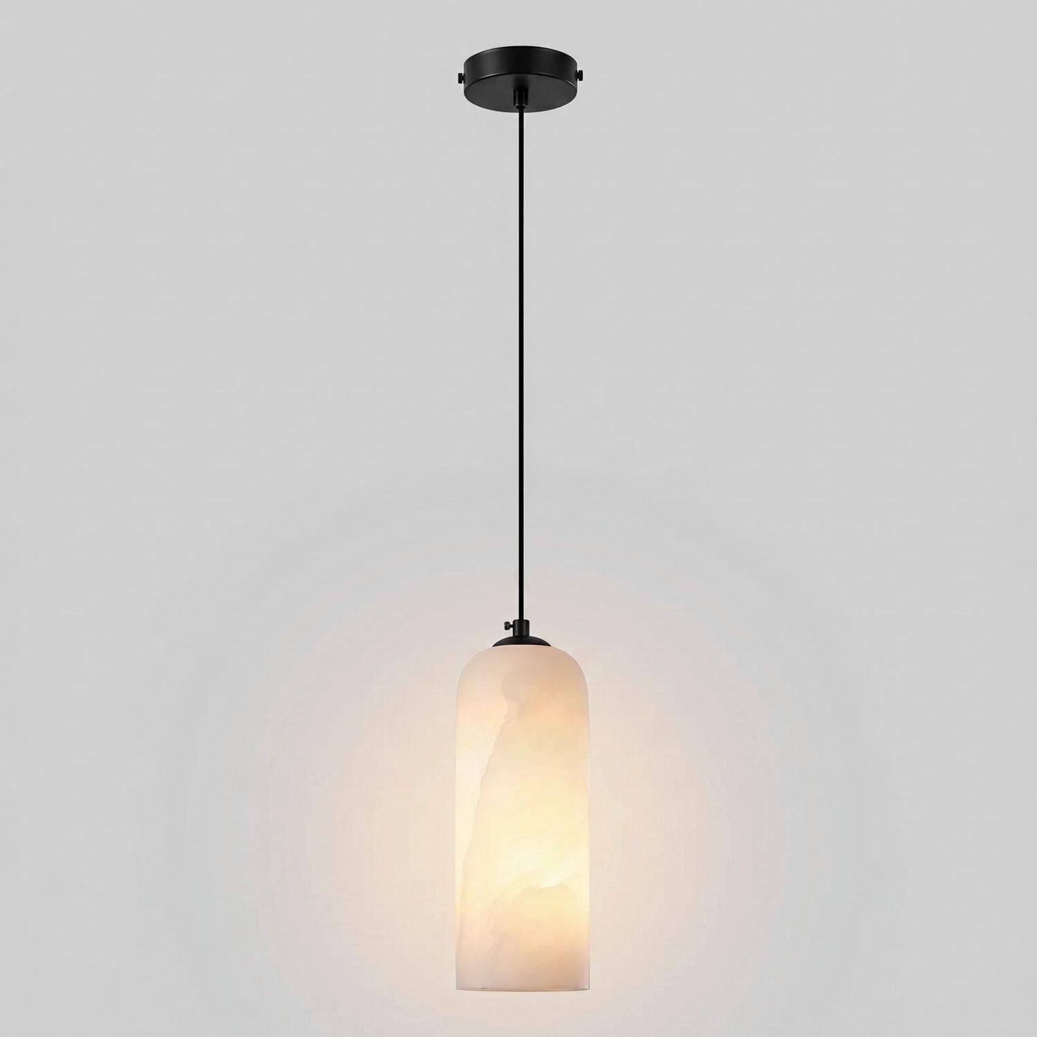 Alabasten Hanglamp met Gevlochten Snoer – Natuursteen Verlichting van Enkel Lichtpunt tot 21-Lichts Cluster – Mid-Century Modern Stijl Eetkamer Hanglamp met E12/E14 Fitting | Sansoti