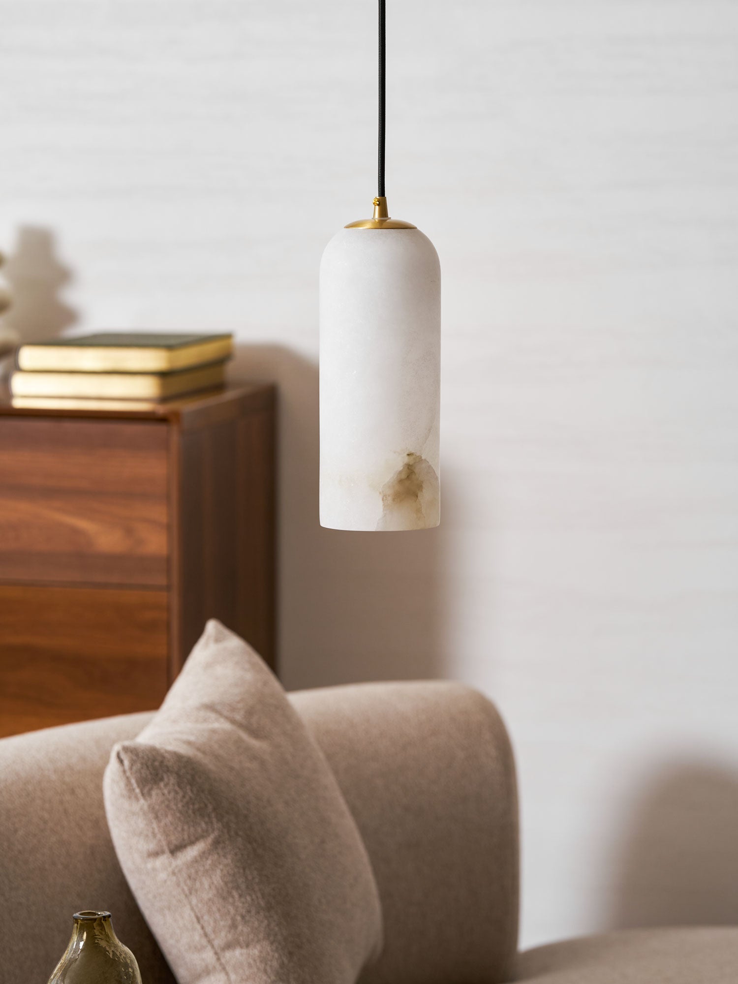 Alabasten Hanglamp met Gevlochten Snoer – Natuursteen Verlichting van Enkel Lichtpunt tot 21-Lichts Cluster – Mid-Century Modern Stijl Eetkamer Hanglamp met E12/E14 Fitting | Sansoti