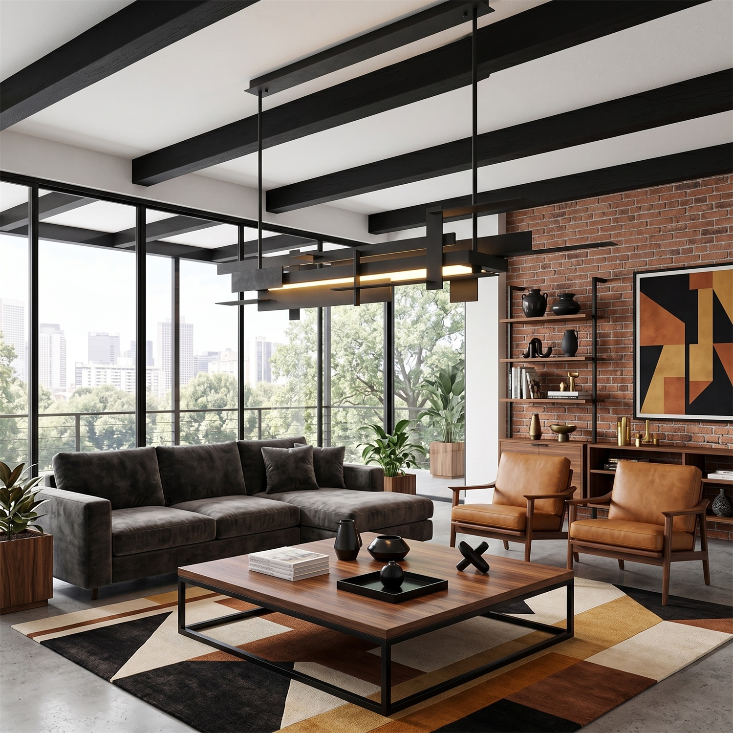 Planaire Hanglamp Zwart Metaal LED Geïntegreerd Modern Abstract Design Eettafel Verlichting | Sansoti