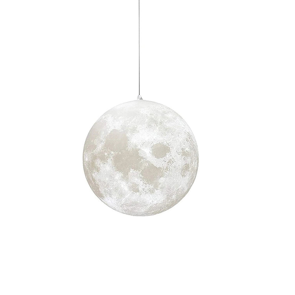 Maan Hanglamp – Realistische Textuur – 8 Maten Beschikbaar – Romantische Maanbol voor Slaapkamer Eetkamer Kinderkamer – Dimbaar Warm Licht – Schuine Plafondadapter Inbegrepen | Sansoti