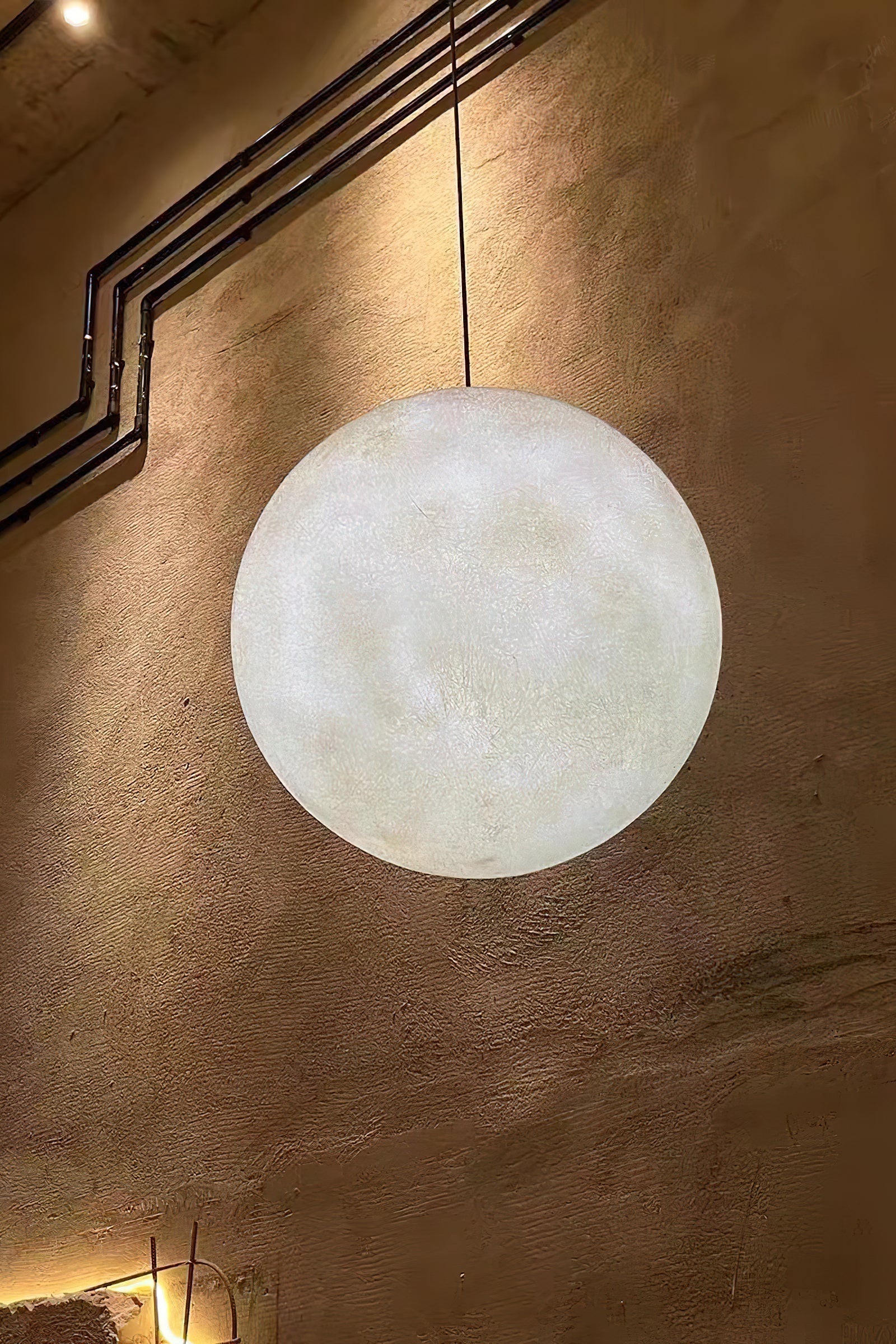 Maan Hanglamp – Realistische Textuur – 8 Maten Beschikbaar – Romantische Maanbol voor Slaapkamer Eetkamer Kinderkamer – Dimbaar Warm Licht – Schuine Plafondadapter Inbegrepen | Sansoti