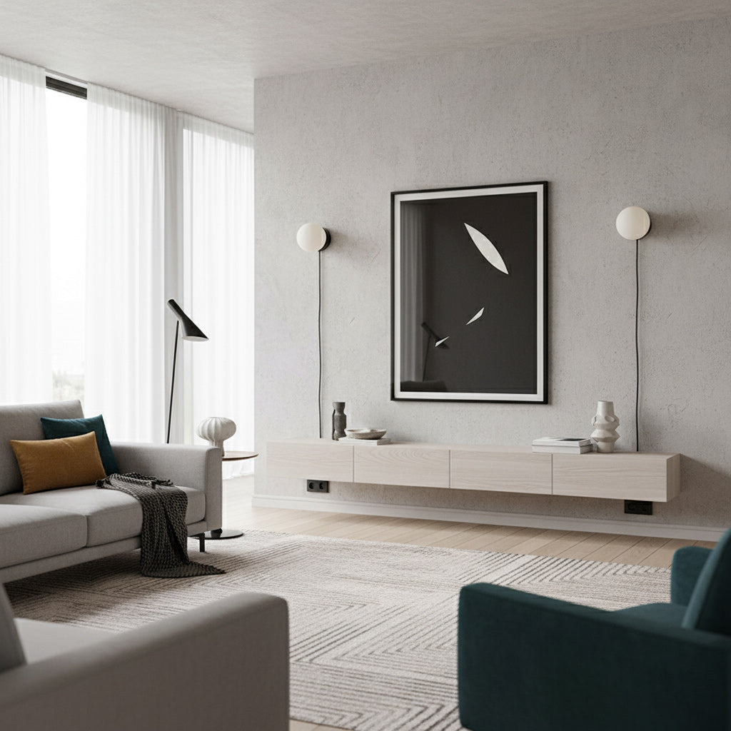 Wandlamp Plug-In Glas & IJzer Zwart Wit Sfeerlicht Slaapkamer Gang | Sansoti
